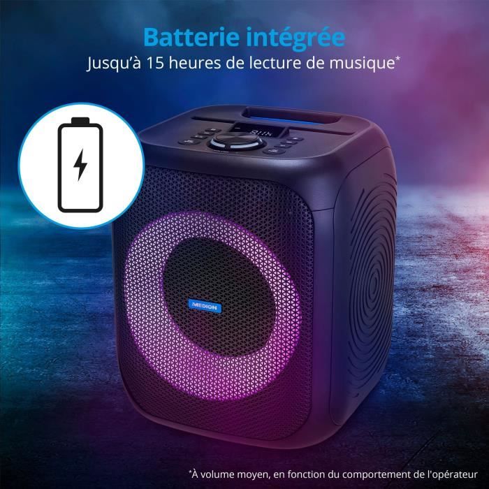 Enceinte - MEDION - Compact - 50W RMS - Anneau LED multicolore