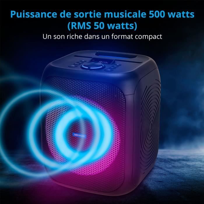 Enceinte - MEDION - Compact - 50W RMS - Anneau LED multicolore