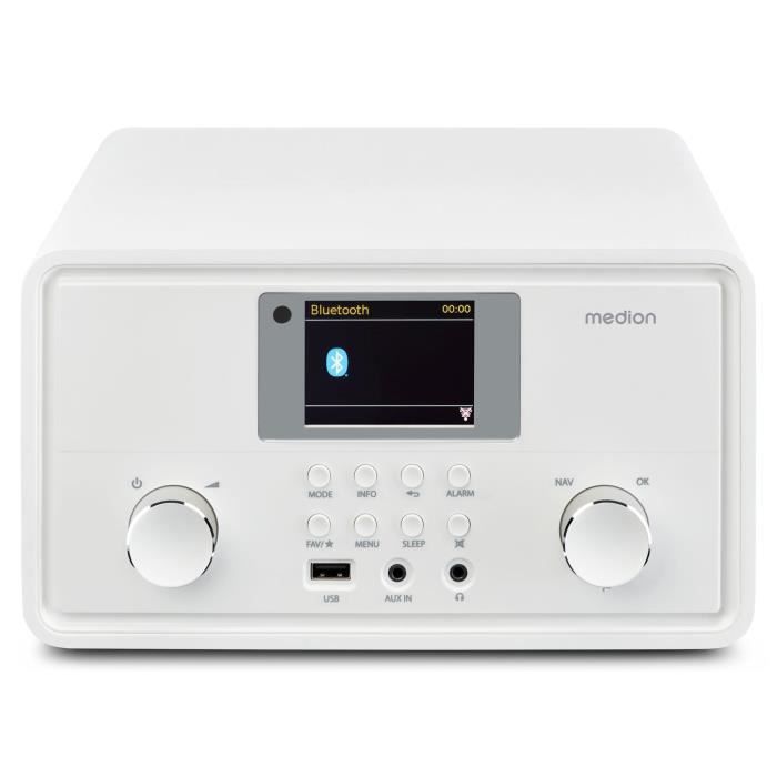 Radio Internet - MEDION - DAB - Bluetooth - 2x10W RMS - Blanc