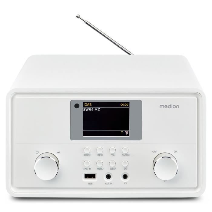Radio Internet - MEDION - DAB - Bluetooth - 2x10W RMS - Blanc