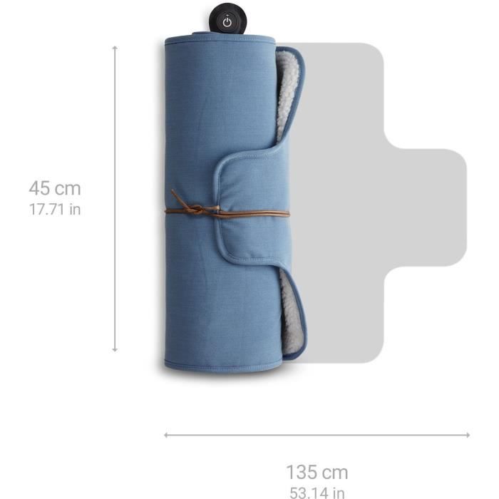 Couverture chauffante exterieure sans fil - MEDISANA - OL 850 - 10 W - Bleu
