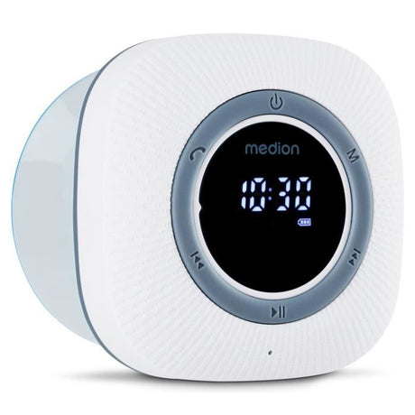 Radio de Douche - MEDION - FM - Bluetooth - IPX6 - Ventouse de fixation - Blanc