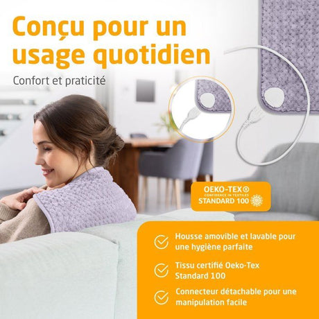 Coussin chauffant ultra doux - MEDISANA - HP 518 - 100 W - 4 réglages - Violet