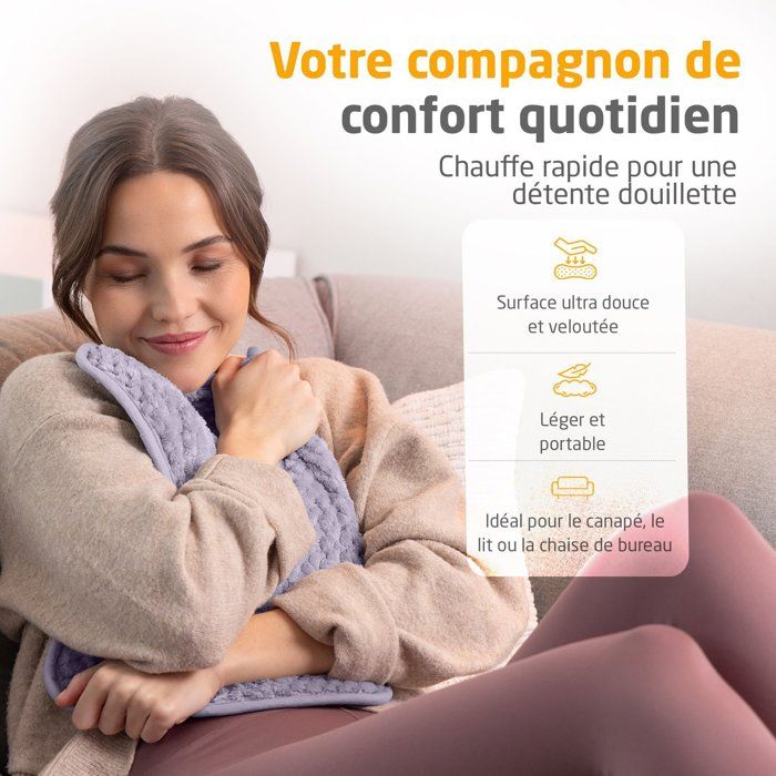 Coussin chauffant ultra doux - MEDISANA - HP 518 - 100 W - 4 réglages - Violet