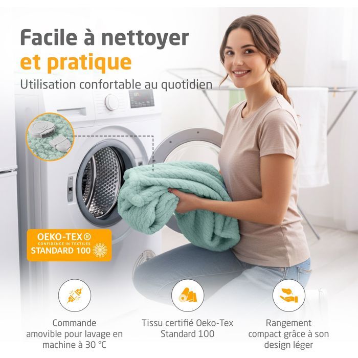 Couverture chauffante reversible - MEDISANA - HB 417 - 120 W - 9 réglages - 180 x 130 cm - Vert