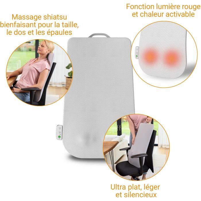Dossier de massage - MEDISANA - MC 600 - Ultra-fin - Shiatsu et chauffant - 4 programmes - Blanc