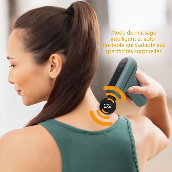 Pistolet de massage - MEDISANA MG 200 - 5 niveaux de percussion - 5 V - 50 dB - Gris / Vert