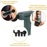 Pistolet de massage - MEDISANA MG 200 - 5 niveaux de percussion - 5 V - 50 dB - Gris / Vert
