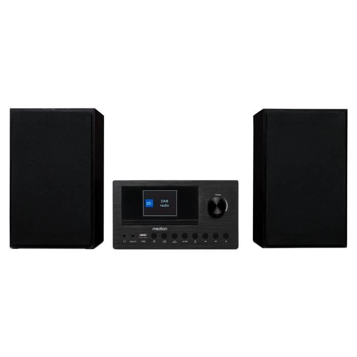 Mini Chaîne HiFi - MEDION - Radio Internet DAB/FM - Lecteur CD - 2x150W - Noir
