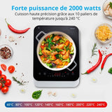 Plaque de cuisson a induction posable - MEDION - 1 feu - 2000 W - 29 x 38,5 x 6,3 cm - MD18490
