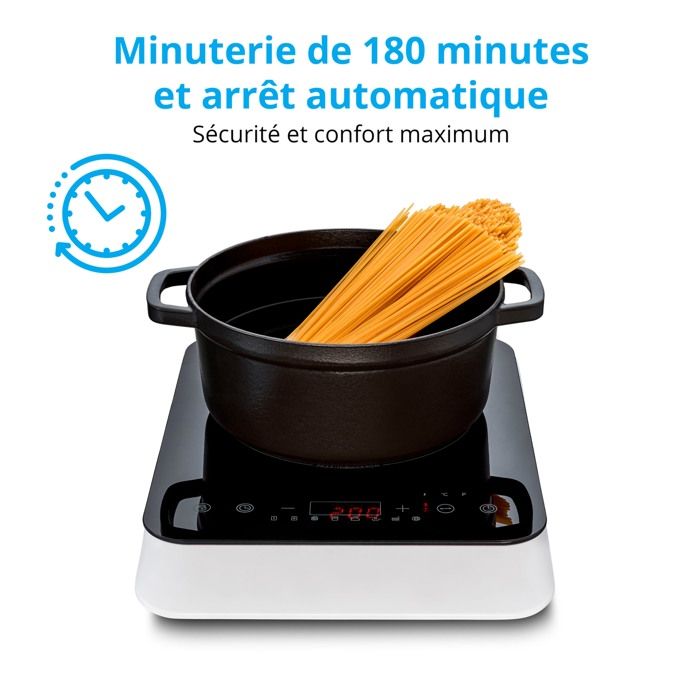 Plaque de cuisson a induction posable - MEDION - 1 feu - 2000 W - 29 x 38,5 x 6,3 cm - MD18490