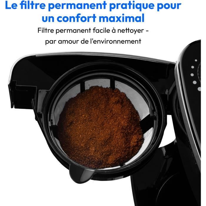 Cafetiere Filtre Digitale Isotherme avec Broyeur - MEDION - 1000W - 1,0L - Noir