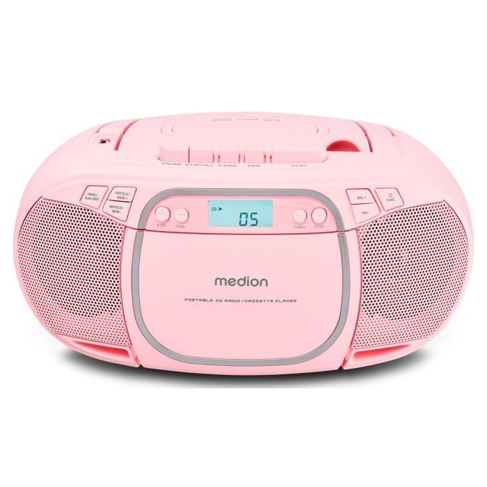 Radio CD - MEDION - FM - 2x2,2W RMS - Rose