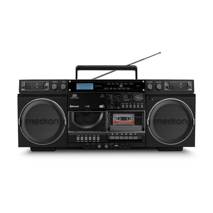 Ghetto Blaster - MEDION - Vintage - DAB+ - CD/Cassette/USB/MP3 - 2x10W RMS - Noir
