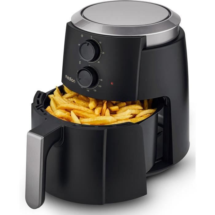 Friteuse a air chaud - MEDION - MD13020 - Airfryer - 1500 watts - Minuterie 60 min - Jusqu'a 200°C - 4,7 L - Noir