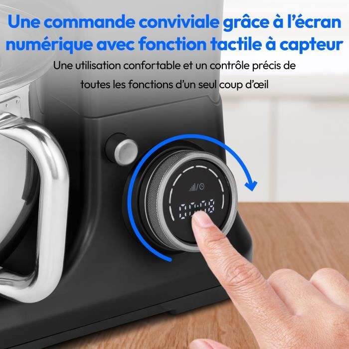 Robot pâtissier - MEDION - MD18420 - 1200 W - 5 L - 8 vitesses - Bol a glace - Noir