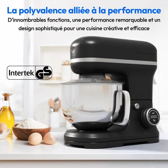 Robot de cuisine 3-en-1- MEDION - MD18430 - 1200 W - 5 L - 8 vitesses - Fonction hachoir - Noir