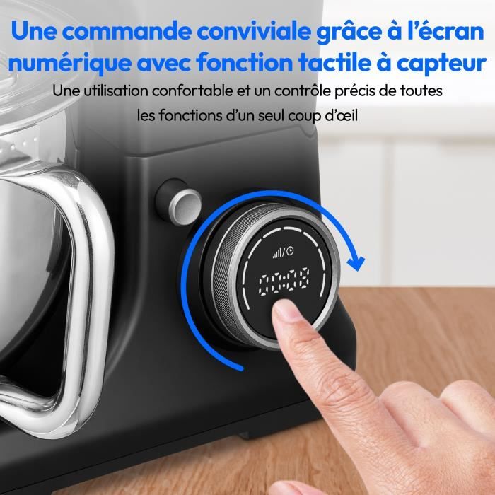 Robot de cuisine 3-en-1- MEDION - MD18430 - 1200 W - 5 L - 8 vitesses - Fonction hachoir - Noir