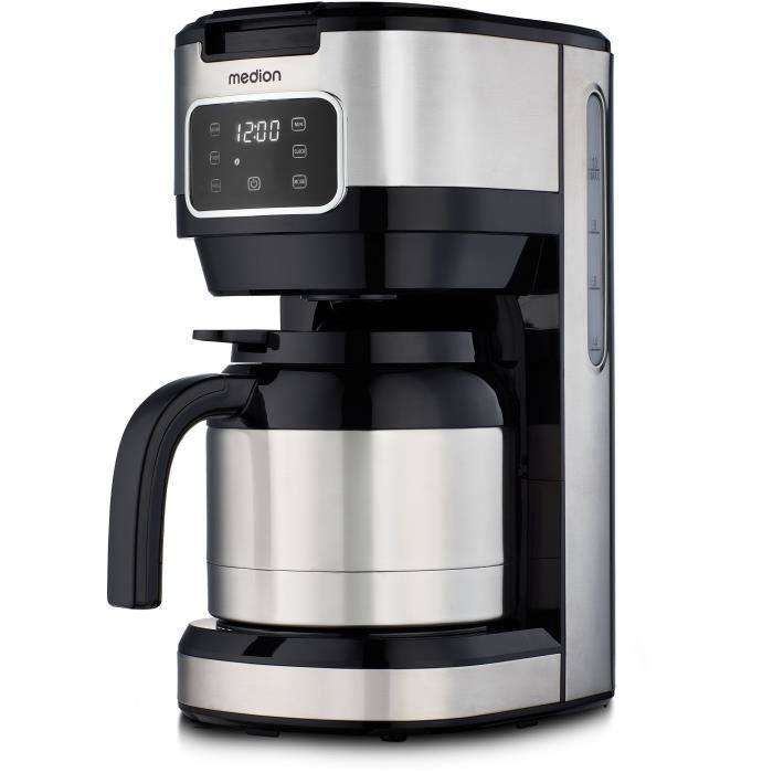 Cafetiere Filtre Digitale Isotherme - MEDION - 900W - 1,2L - Silver