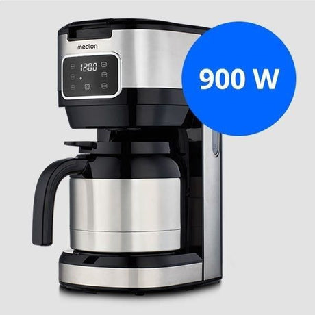 Cafetiere Filtre Digitale Isotherme - MEDION - 900W - 1,2L - Silver