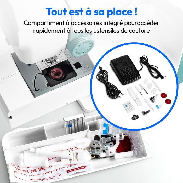 Machine a Coudre Numérique - MEDION - SD 36 - 38W - 270 Points - 700 tr/min - LED - Turquoise