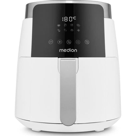 Friteuse a air chaud - MEDION - MD13030 - Digitale - Airfryer - 1500 watts - Minuterie 60 min - Jusqu'a 200°C - 4,7 L - Blanc