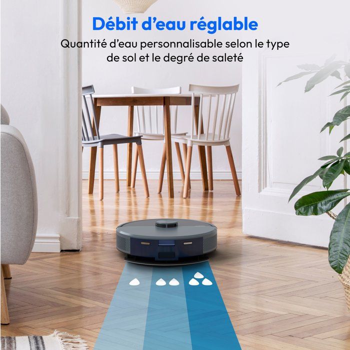 Aspirateur Robot Laveur - MEDION MD100021 X22SW+ - 165 min - 5000 Pa - Navigation Laser - 2,5 L - Gris