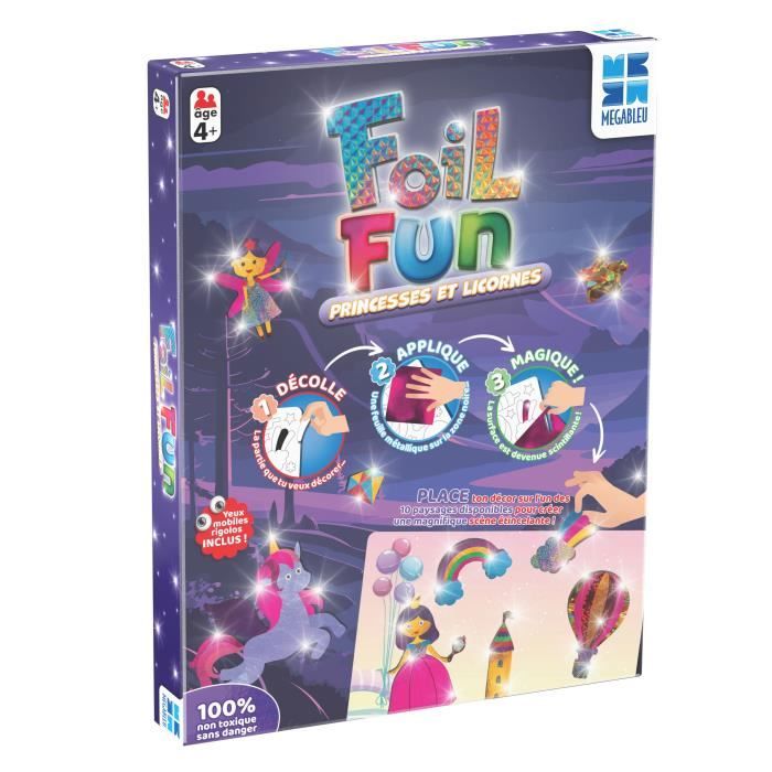 Activité créative - MEGABLEU - Foil Fun - Princesses et Licornes - Création d'oeuvres sans se salir