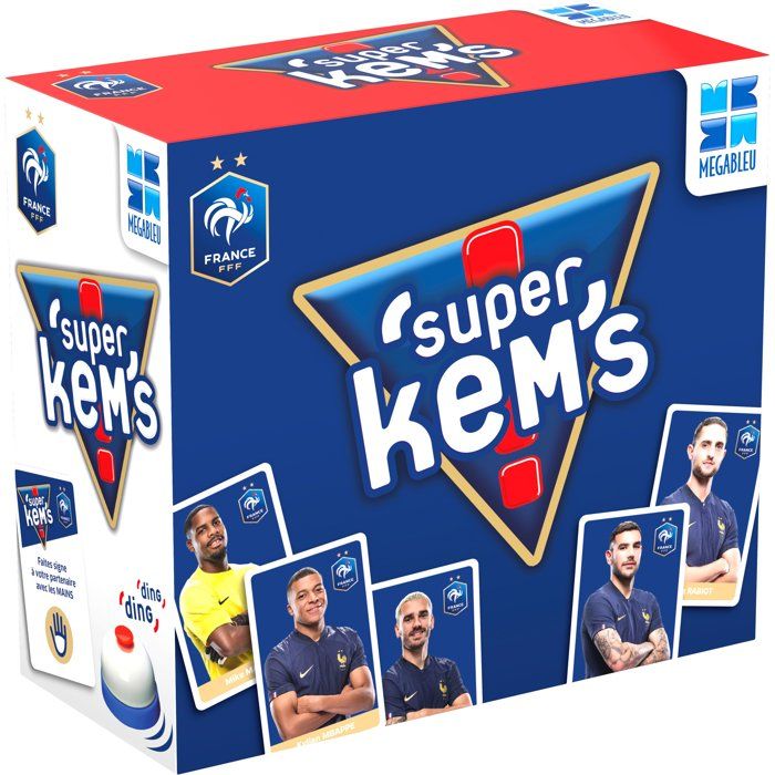 Jeu de cartes SUPER KEMS FFF - MEGABLEU - Equipe de France - 52 cartes Kem's - 10 min