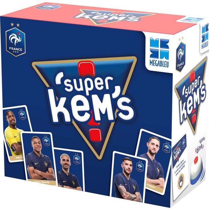 Jeu de cartes SUPER KEMS FFF - MEGABLEU - Equipe de France - 52 cartes Kem's - 10 min
