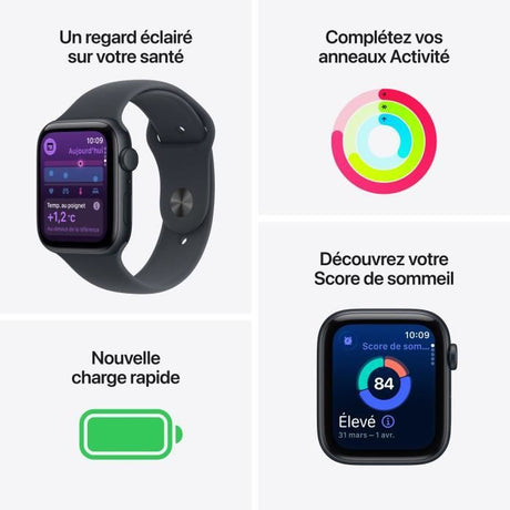 Apple Watch SE 3 GPS - 44mm - Boîtier Starlight Aluminium  - Bracelet Starlight Sport Band - S/M