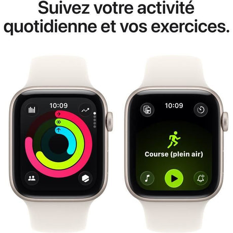 Apple Watch SE 3 GPS - 44mm - Boîtier Starlight Aluminium  - Bracelet Starlight Sport Band - S/M