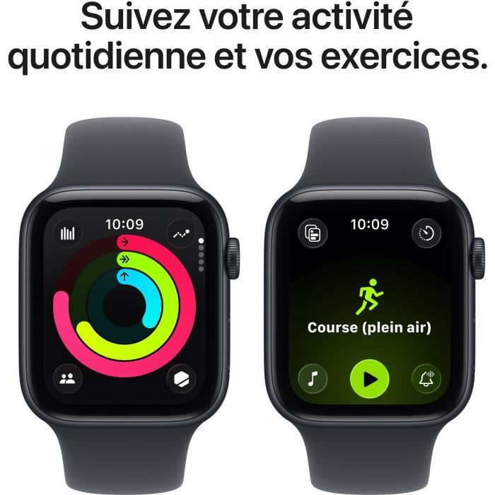 Apple Watch SE 3 GPS - 44mm - Boîtier Midnight Aluminium  - Bracelet Midnight Sport Band - M/L