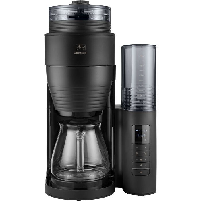 Cafetiere filtre avec moulin intégré - MELITTA - Aromafresh Glass Pro 1030-01 - 10 tasses - 1?130 W - Noir