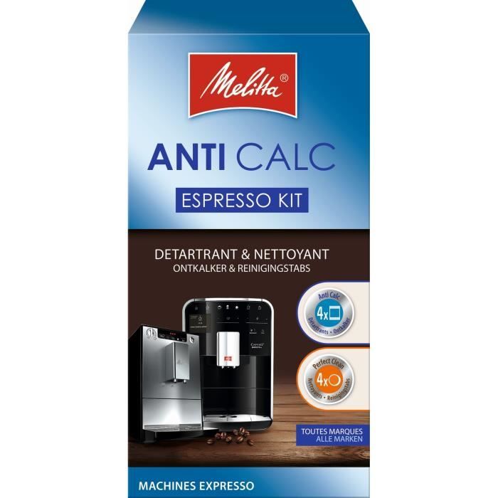 Kit de nettoyage - Melitta - Machines a Expresso - Anti Calc et Perfect Clean - Noir - Grains de café