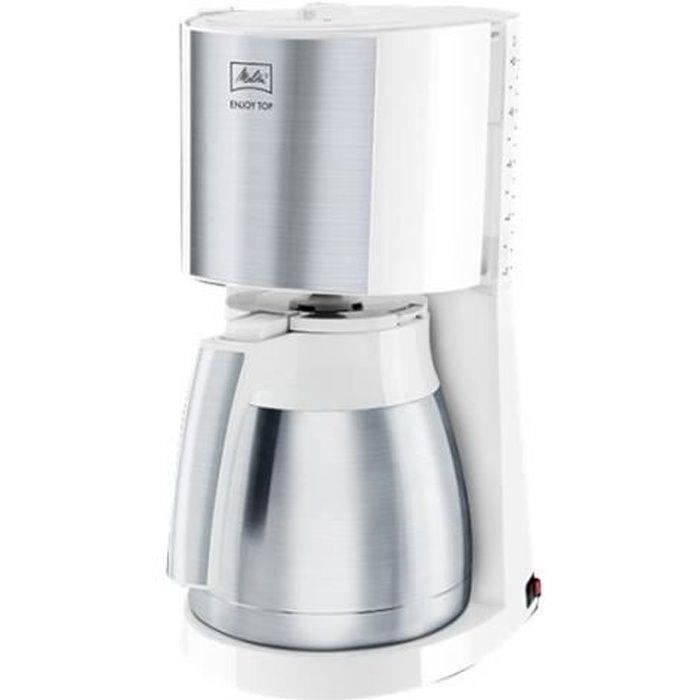 Cafetiere MELITTA Enjoy Top Therm Blanc/Inox - AromaSelector - 15 tasses - Filtre
