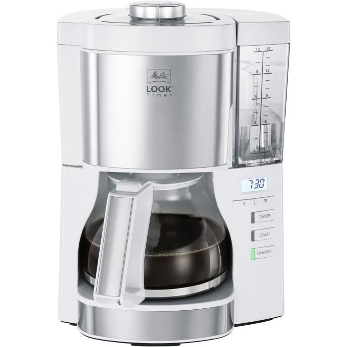 Cafetiere filtre - Melitta - Look V Timer 1025-07 - 1,25L - 10 tasses - 1080 Watts