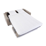 HEXAGONE CanapÈ droit convertible 3 places MAXIME - Made in France - Tissu Beige - Couchage express - L 194 x P 96 x H 83 cm