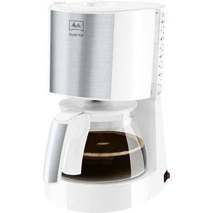 Cafetiere filtre MELITTA Enjoy Top Glass Blanc/Acier brossé 1017-03 - 15 tasses