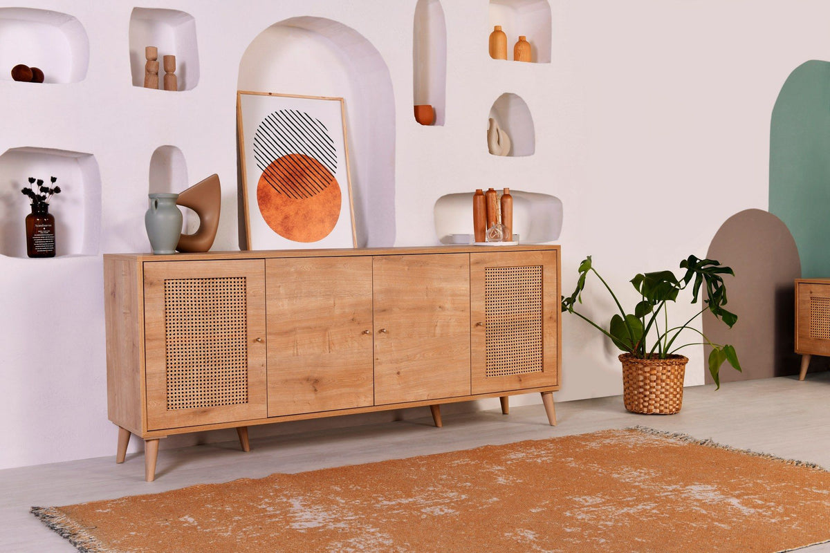 Buffet - HAZERAN - 4 portes - 180 x 81 x 41 cm - Chene