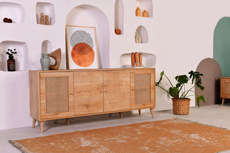 Buffet - HAZERAN - 4 portes - 180 x 81 x 41 cm - Chene
