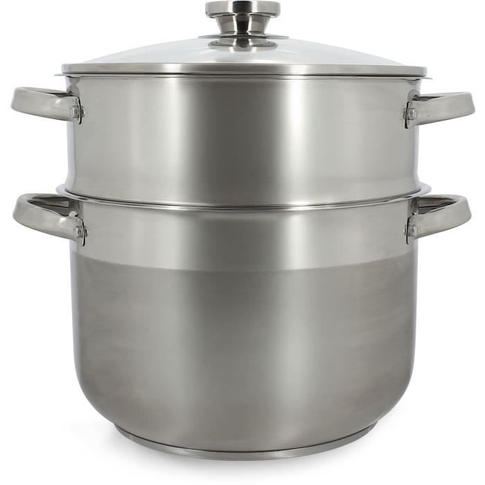 Couscoussier - MENASTYL - 4615450 - En acier inoxydable - 10 litres - Tous feux dont induction