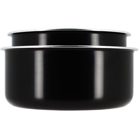 Batterie de cuisine - Induction - MENASTYL - 6020437 - Aluminium antiadhésif - 5 pieces - Poignée amovible - Noir