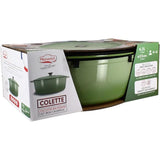 Cocotte - MENASTYL - 6020072 - Ronde - En fonte acier émaillé - Vert - 6,5 litres