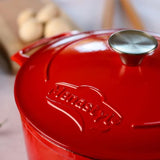 Cocotte - MENASTYL - 6020103 - Ovale - En fonte acier émaillé - Rouge - 9 litres