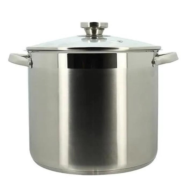 Marmite avec couvercle - MENASTYL - 4615455 - En acier inoxydable - 9 litres - Tous feux dont induction