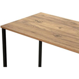 Bureau d'étude moderne avec pieds en métal - TWIN - Pin atlantique / Noir - 240 x 74 x 60 cm