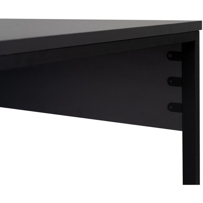 Bureau d'étude moderne avec pieds en métal - TWIN - Anthracite / Noir - 240 x 74 x 60 cm