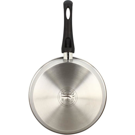 Poele - MENASTYL - 6020246 - En acier inoxydable - 24 cm - Tous feux dont induction