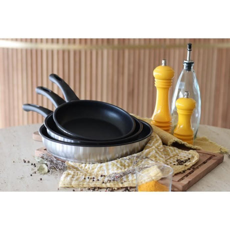 Poele - MENASTYL - 6020246 - En acier inoxydable - 24 cm - Tous feux dont induction